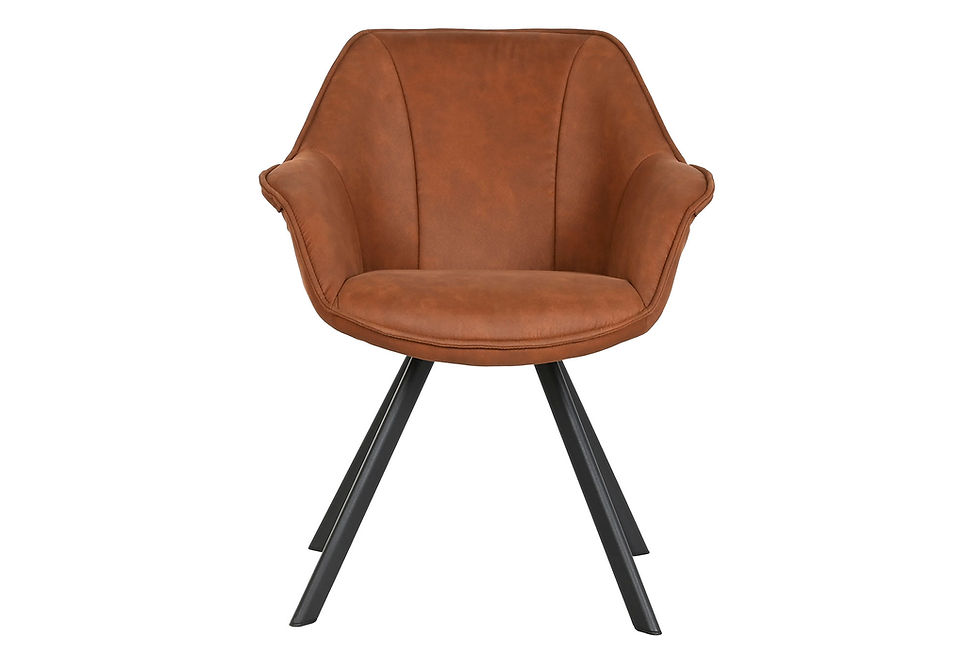 Miniature : Chaise microfibre marron
