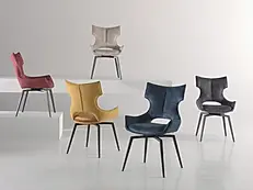 Chaise Pivotante Bi-Matière CAMILLE - 6 Coloris