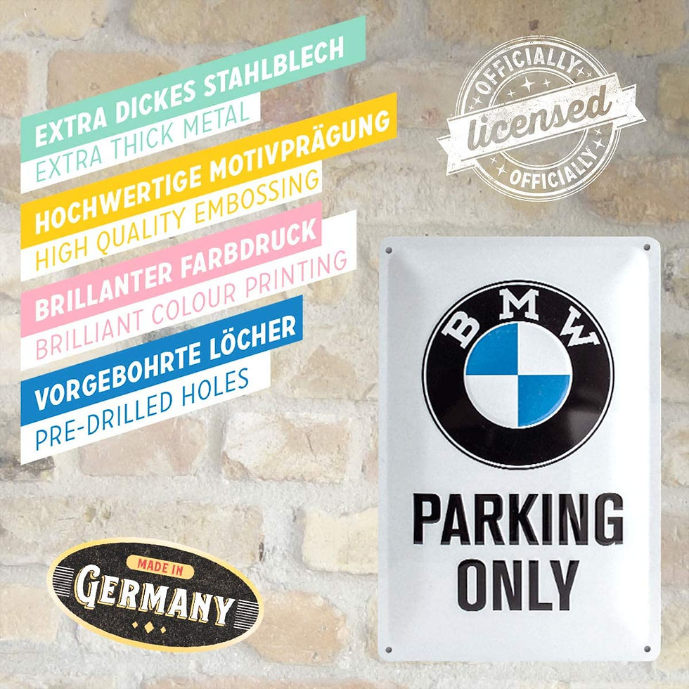 Miniature : Plaque Métal 20X30 BMW