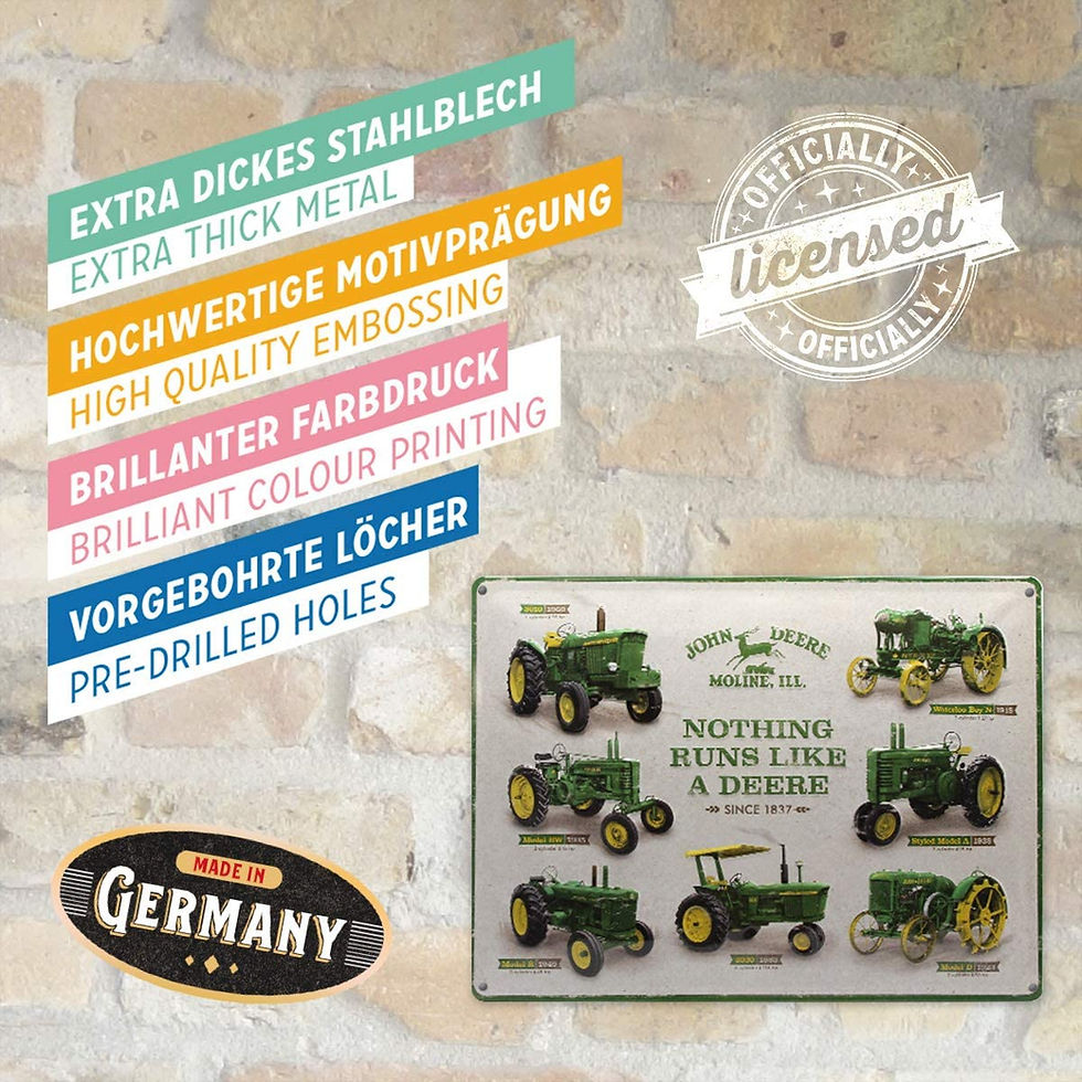 Miniature : Plaque métal 30X40 John Deere