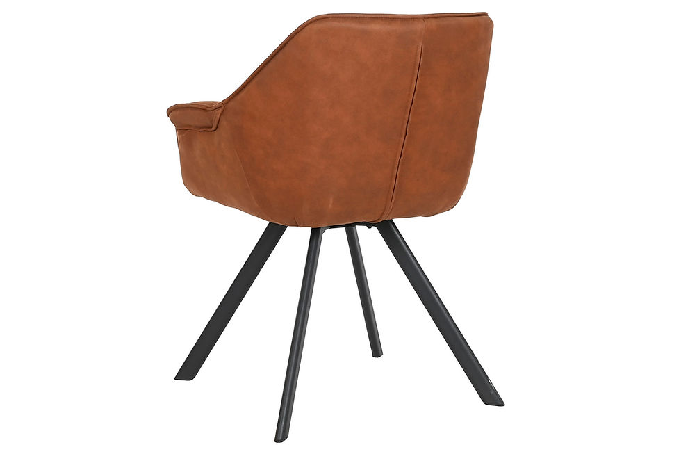 Miniature : Chaise microfibre marron
