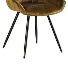 Lot de 2 chaises recouvrement tissu 100% polyester pieds fer laqué noir