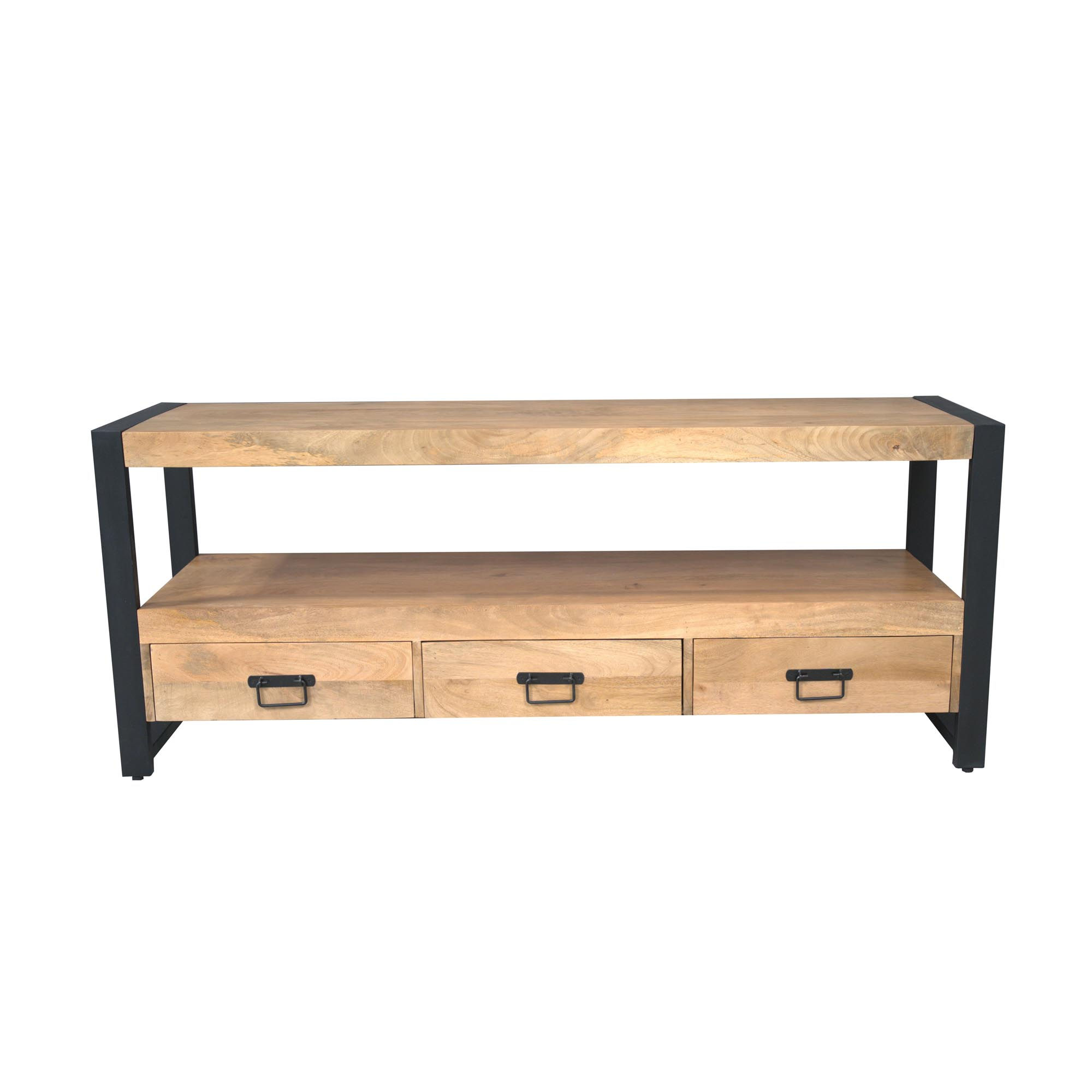 Meuble TV Olivia en bois de manguier naturel 150 cm