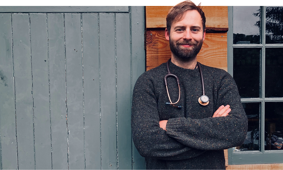 Callum Arvidsson standing outside his clinic