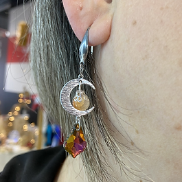 Boucles d’oreilles Lune pampilles