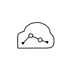 Black and white icon in the shape of a cloud with dots connected by lines inside.