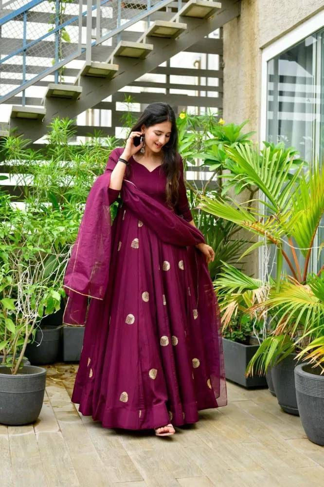 Anarkali Organza Gotta Lace Finely Embroidered Suit