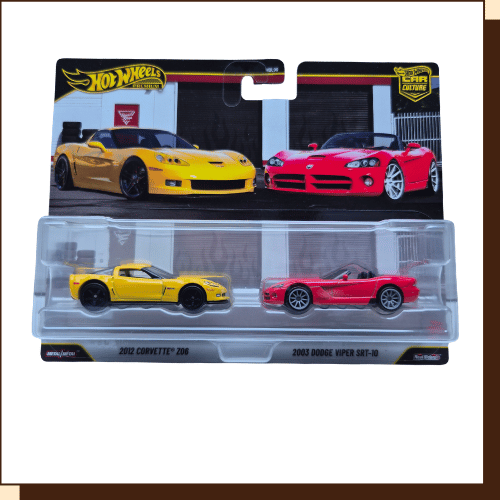 Hot Wheels Premium 2-Pack Corvette Z06 en Dodge Viper SRT-10 - voorkant verpakking