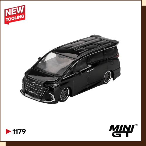 MINI GT Toyota Alphard 40 KUHL Black 2025 #1179 schuin van voren