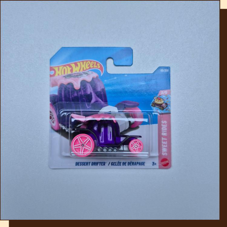 Paars met roze Hot Wheels Dessert Drifter 2025 - Nieuw in de verpakking – Sweet Rides serie – Verzamelnummer 055/250
