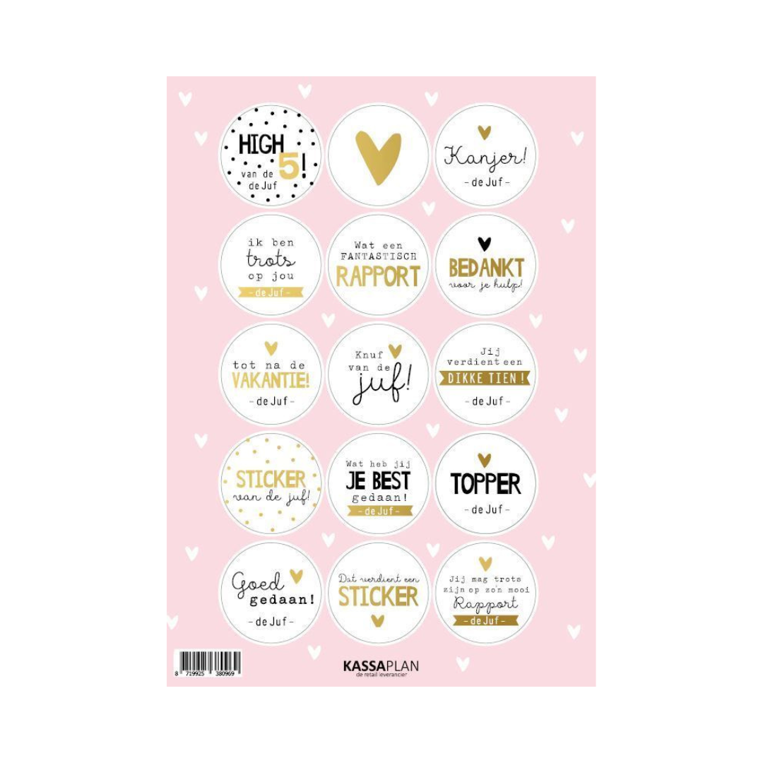Stickervel - De Juf