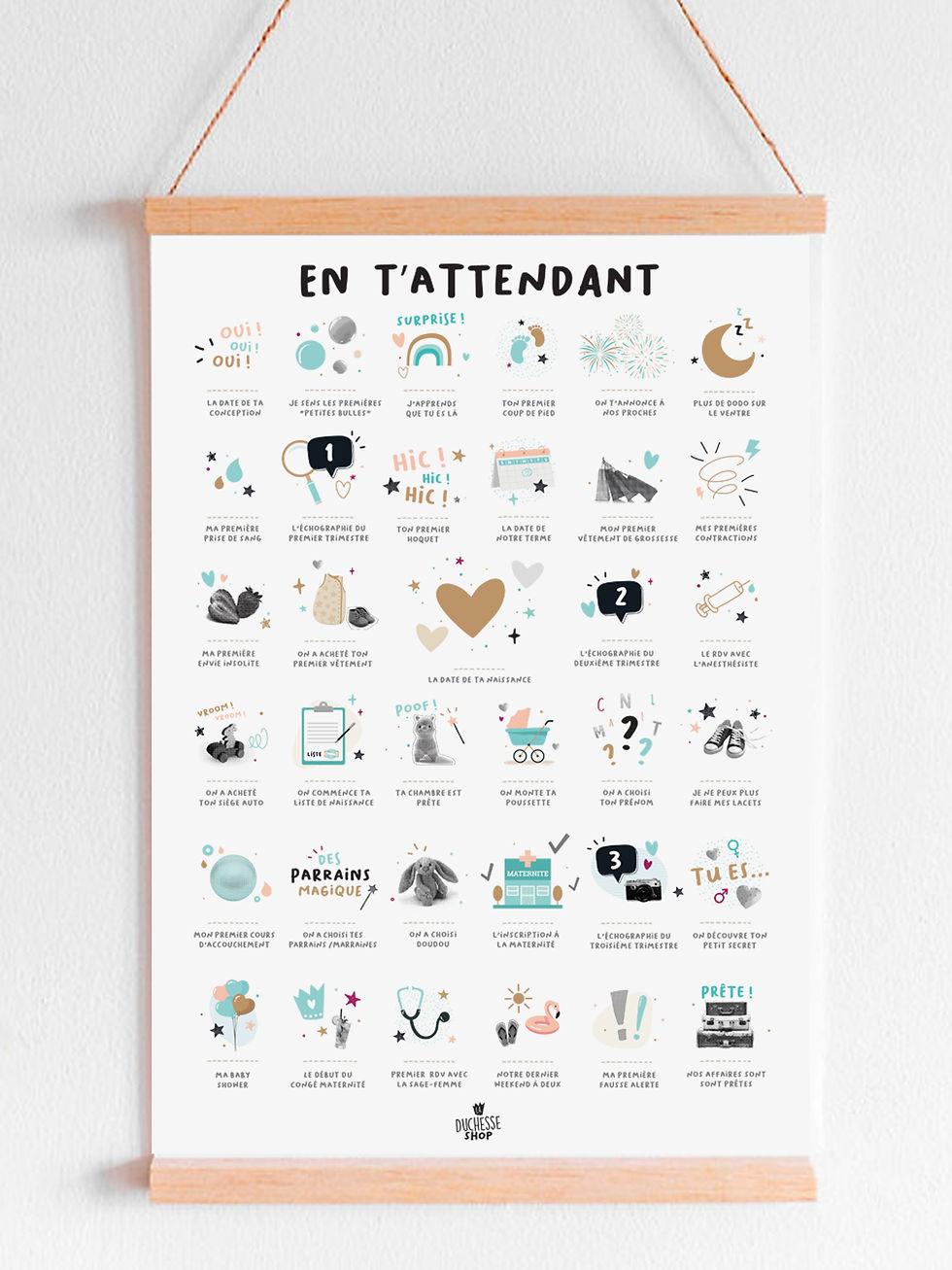 Miniature : Affiche de grossesse en t'attendant à tamponner