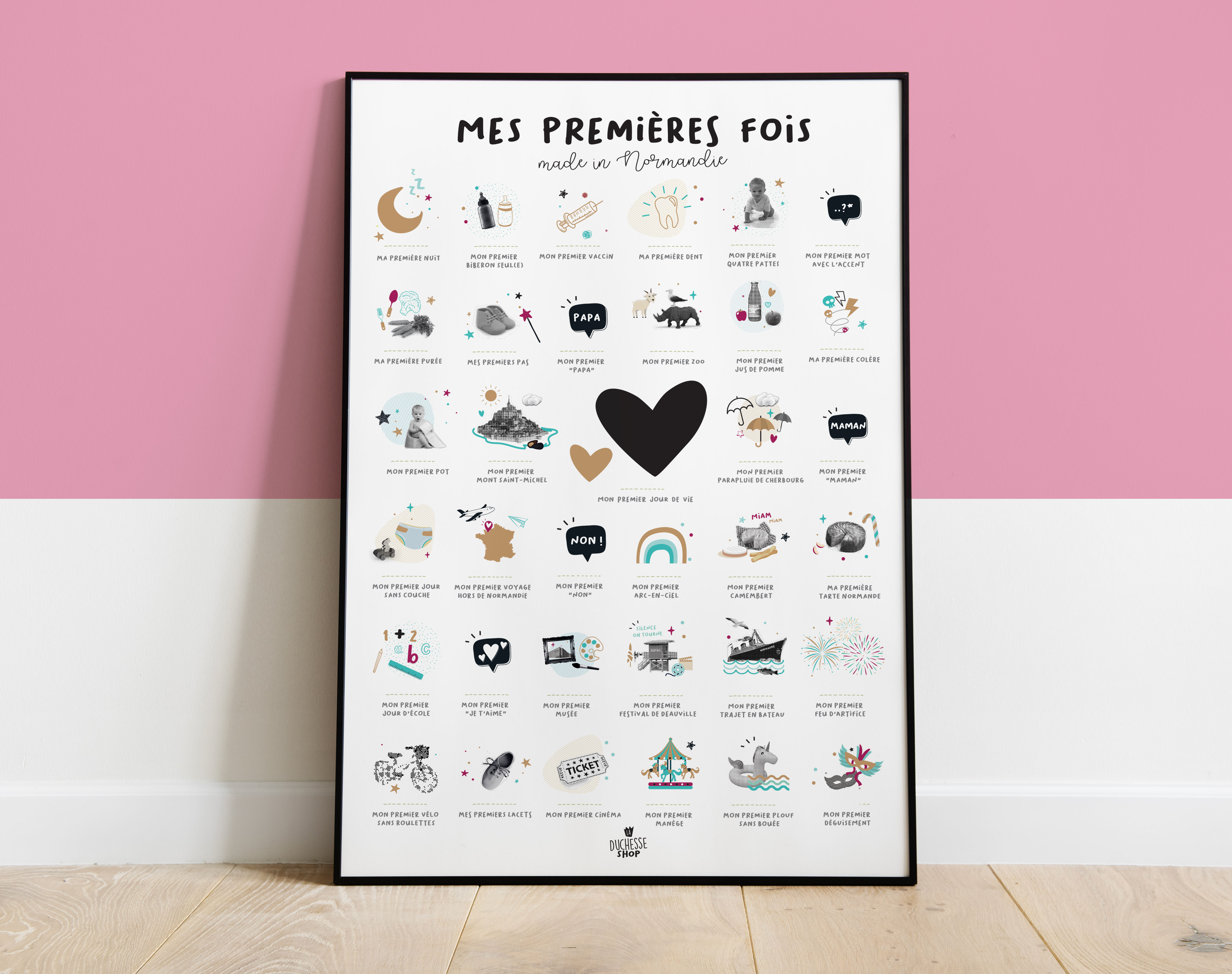 affiche cadeau de naissance version normandie