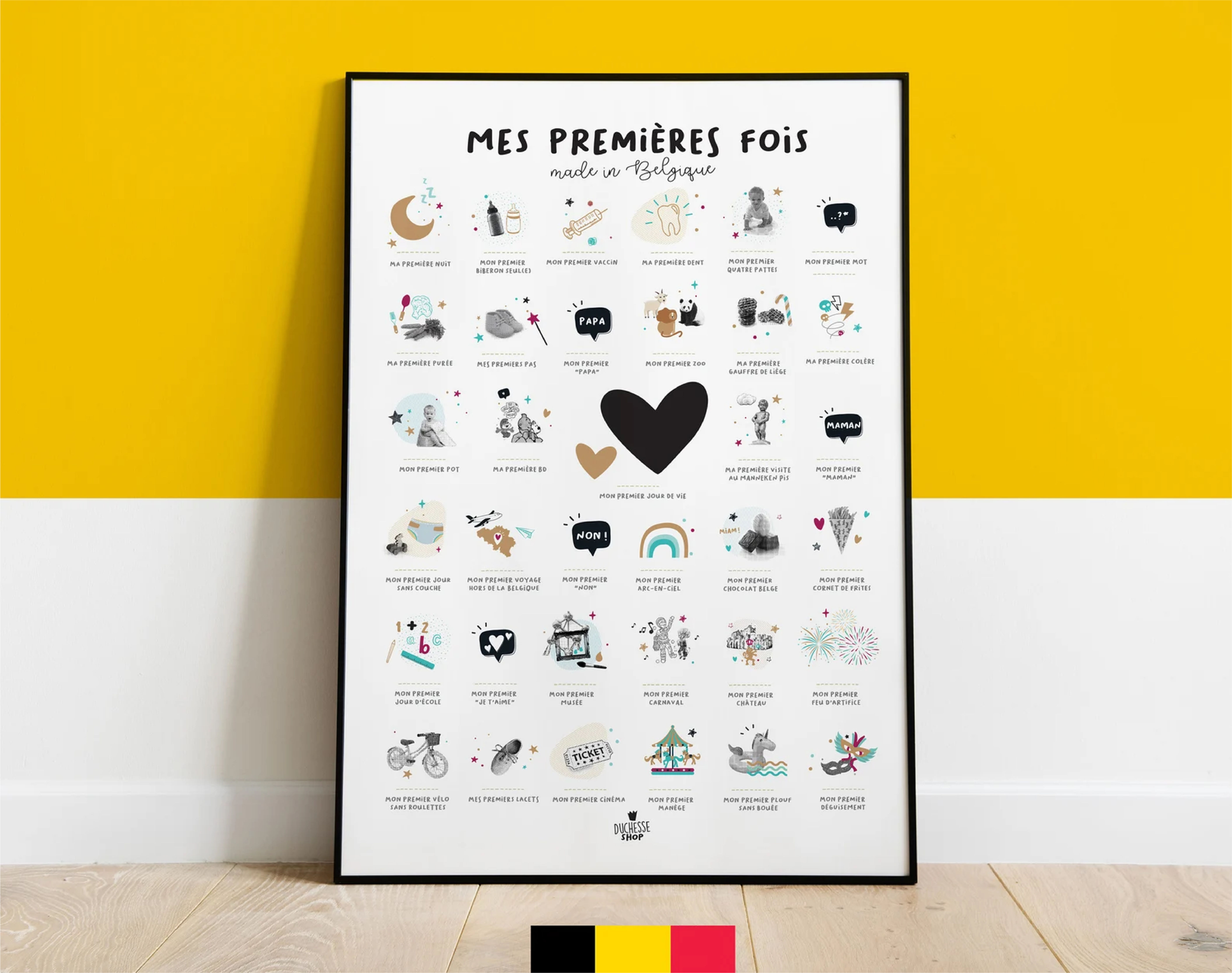Affiche "Mes premières fois - MADE IN BELGIQUE" - 30 x 40 cm