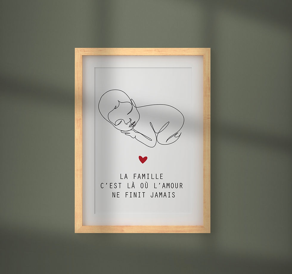 Miniature : affiche famille amour avec cadre format 30X40 cm