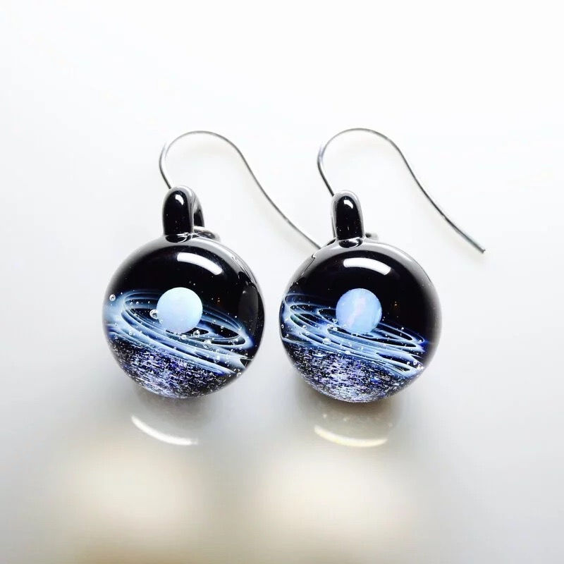 Stardust Series Pure Silver Earrings Single Star·Purple-blue Stardust (Star)