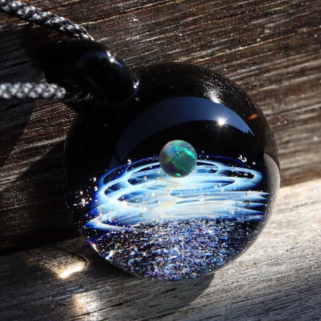 縮圖：星塵系列吊墜 單星球·紫藍色星塵(球形)