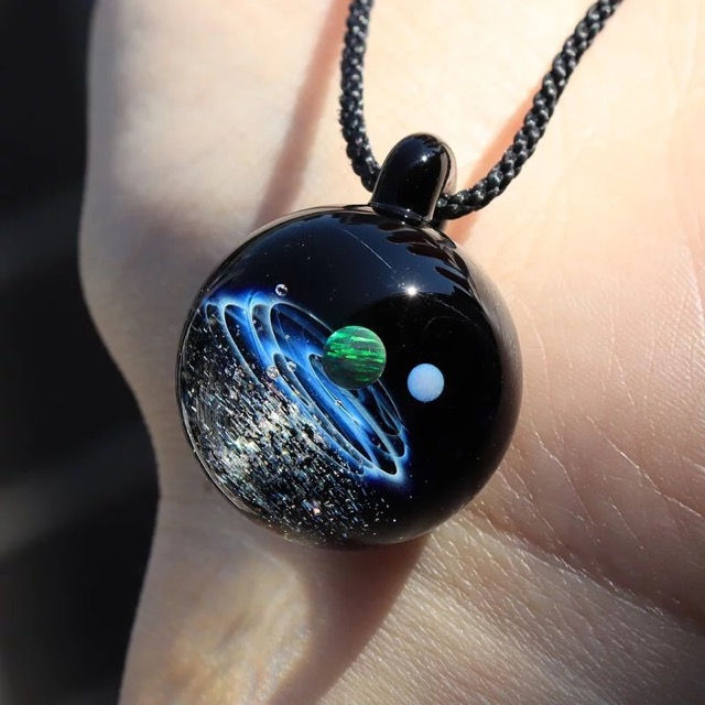 縮圖：星塵系列吊墜 雙星球·粉紅色星塵(球形) 的副本