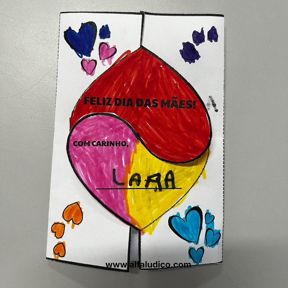 Cartão para colorir - Dia das Mães