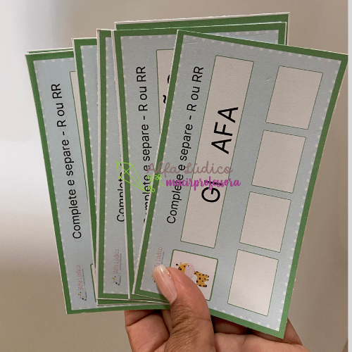 Fichas ortográficas R ou RR | Macir Professora