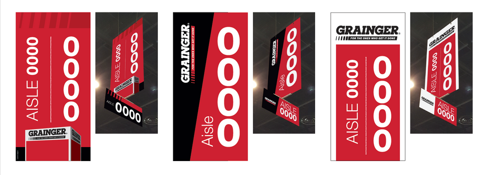 Grainger Trade Show Aisle Banner Concepts