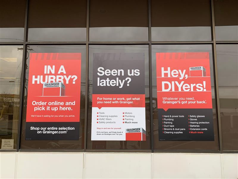 Grainger Branch Window Signage