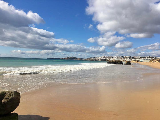 A summers day on a beach in algarve, portugal
