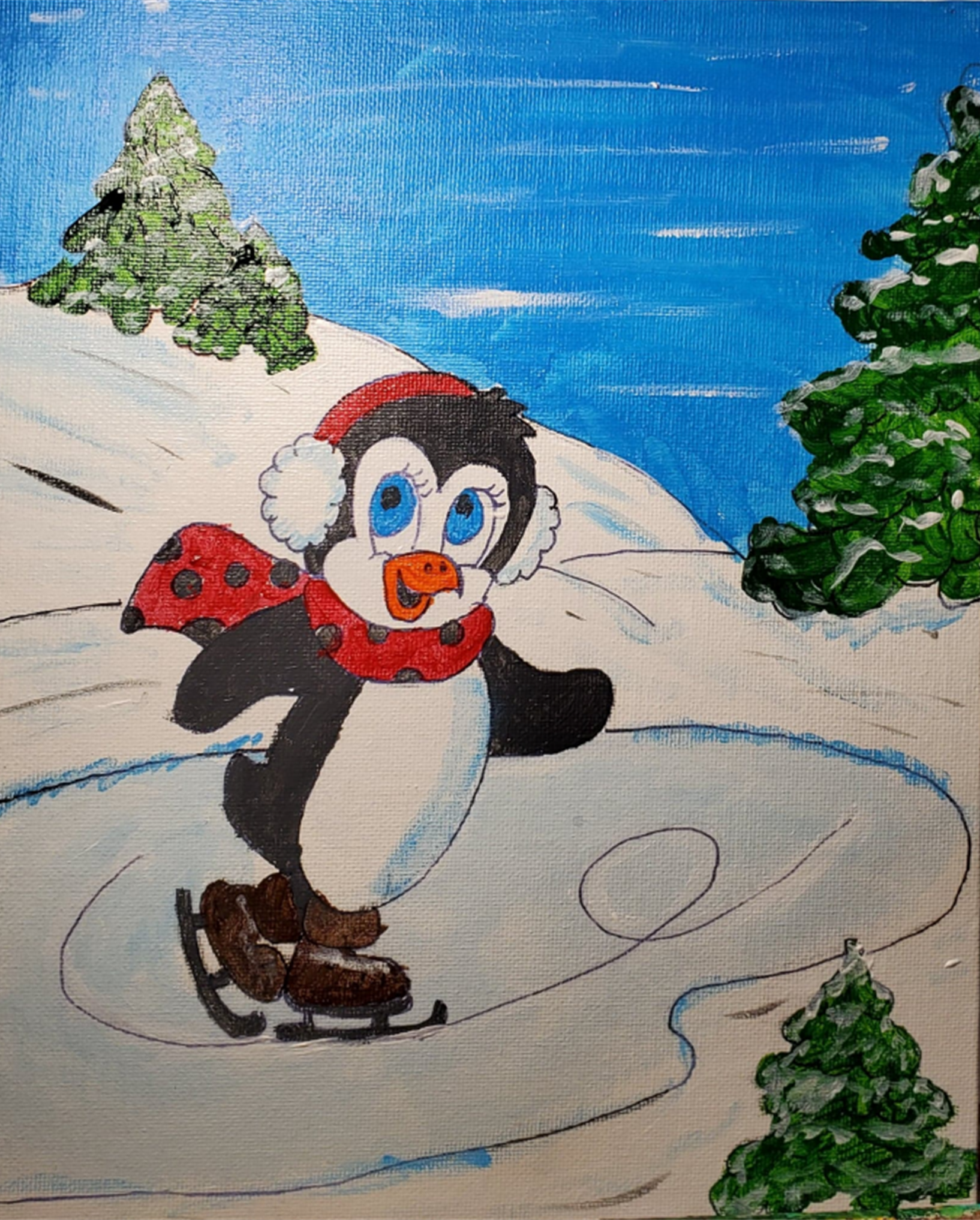 Painting Kit - Skating Penguin
