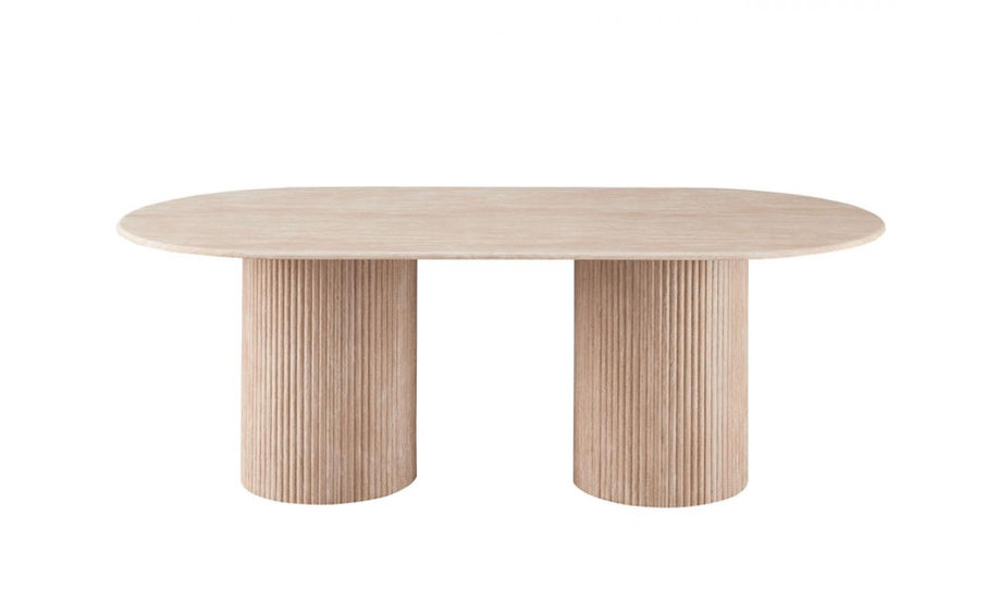 Orren Rectangular Dining Table 2000 with ribbed pillar base