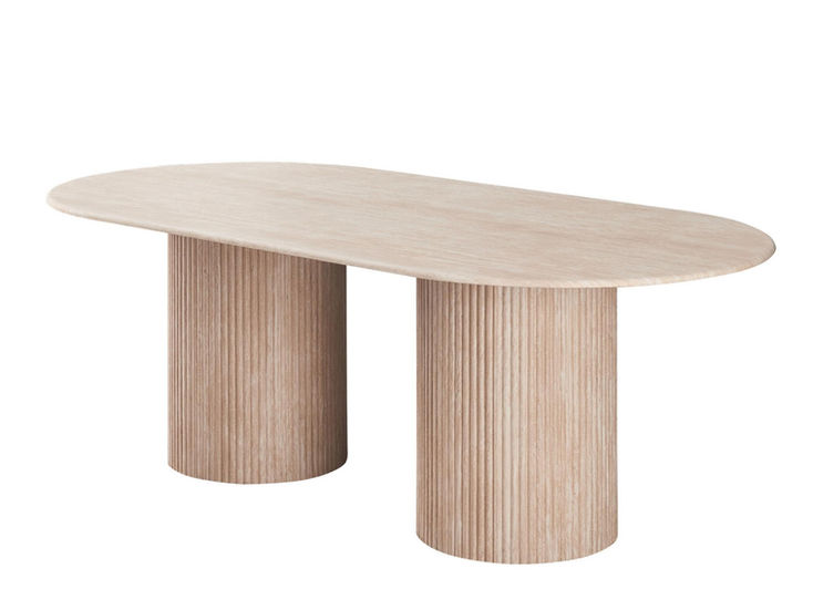 Orren Rectangular Dining Table 2000 with fluted pedestal base