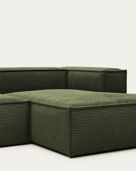 Close-up of a green Sorvane 4 Seater Chaise Sofa section