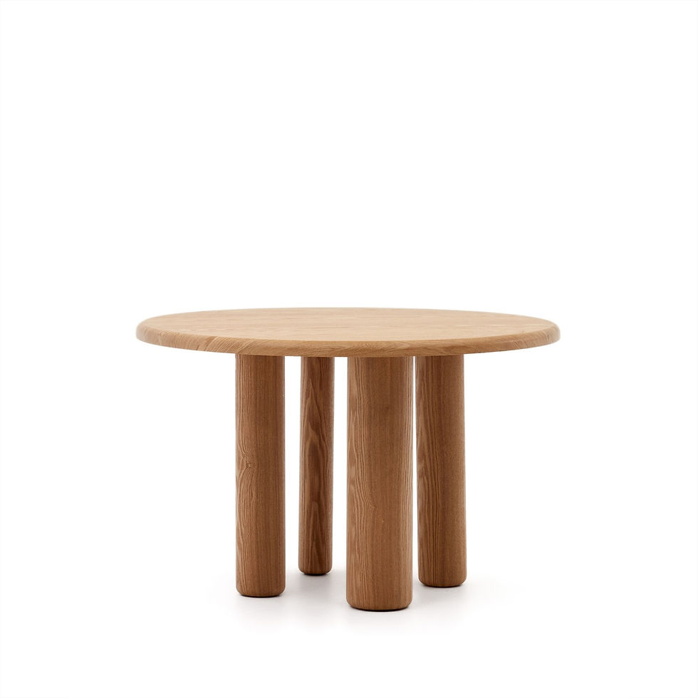 Oakhaven Round Dining Table 120 cm with thick cylindrical legs