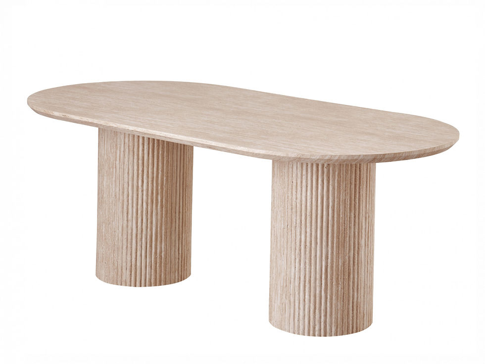 Dunmere Dining Table 2000 with ribbed pillar legs