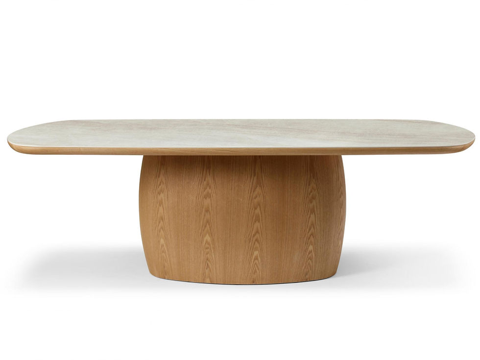 Avenstead Dining Table 2400 with ceramic top and ash veneer base