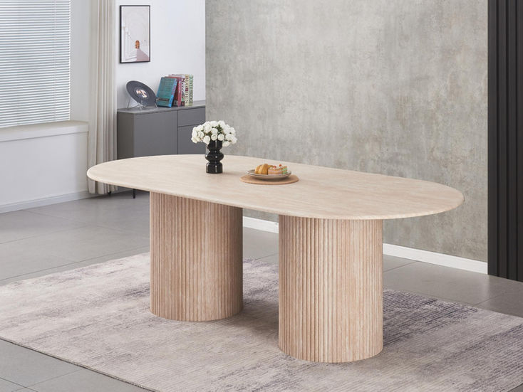 Orren Rectangular Dining Table 2000 with twin pedestal base