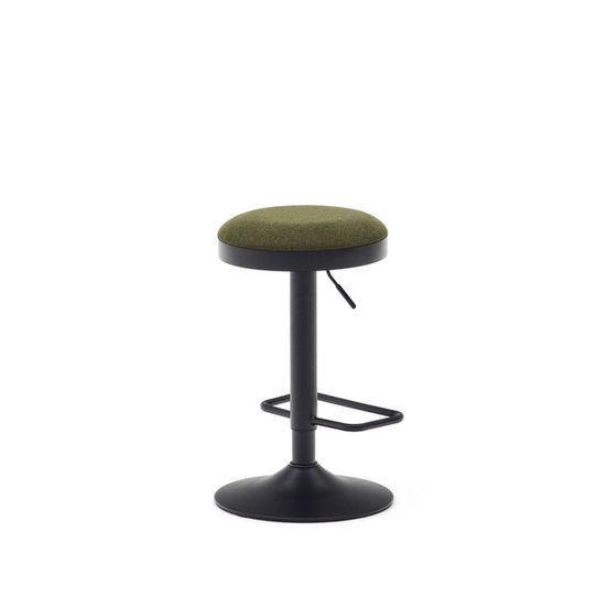 Ellerton adjustable bar stool with olive green seat