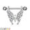Thumbnail: Marquise Crystal Center Crystal Paved Butterfly 316L Surgical Steel Barbell Nipp