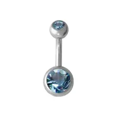  Double jeweled belly bar