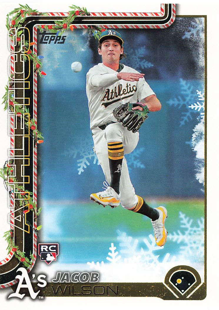 Jacob Wilson 2025 Topps Holiday Baseball Rookie Card No H4 (A's)