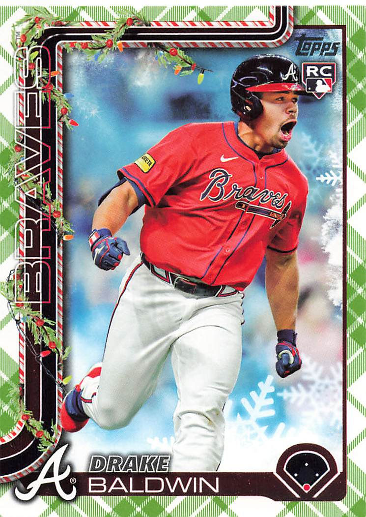 Drake Baldwin 2025 Topps Holiday Green Plaid Parallel Rookie Card No H60