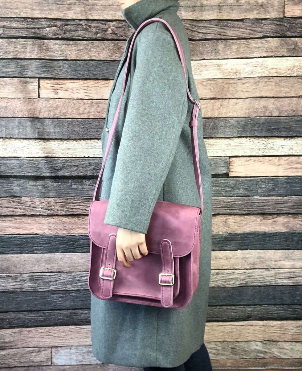 Thumbnail: Cerise Satchel Bag with magnetic closure