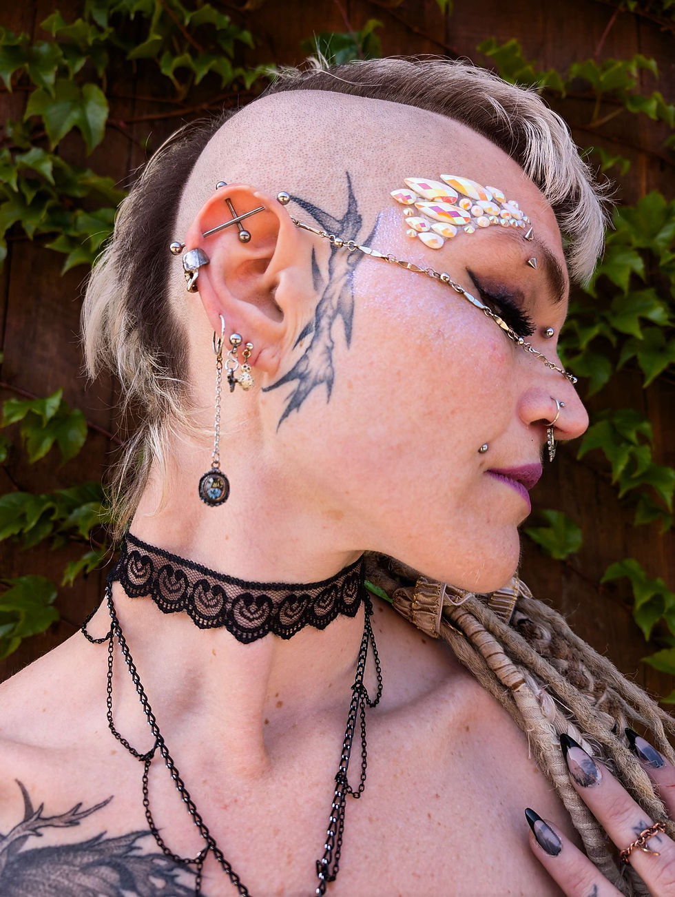 Thumbnail: Two Sides To Every Stone Face Chain Unisex 
