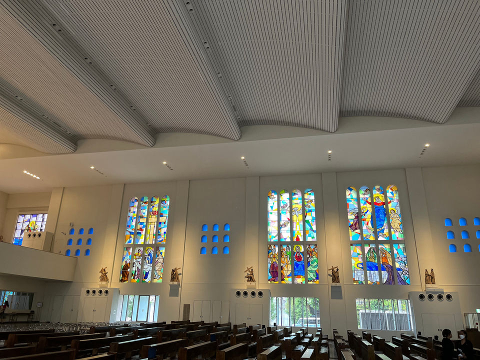 Stained glass adorning the cathedral