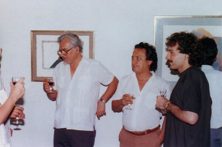 51 - Los escritores Miguel Donoso Pareja, Jorge Velasco Mackenzie y Carlos Neyra, Casa de la Cultura Ecuatoriana Núcleo del Guayas, 1989.jpg