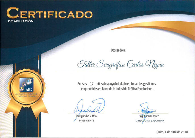 18- Certificado Carlos Neyra por sus 17 años de apoyo brindado en todas las gestiones emprendidas en favor de la Industria Gráfi.jpg