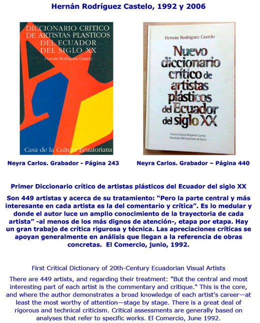 1 - Diccionario Crítico de artistas plásticos del Ecuador del siglo XX - 1992 - Neyra Carlos Grabador. página No. 243 y 2006 página No. 440-1.jpg
