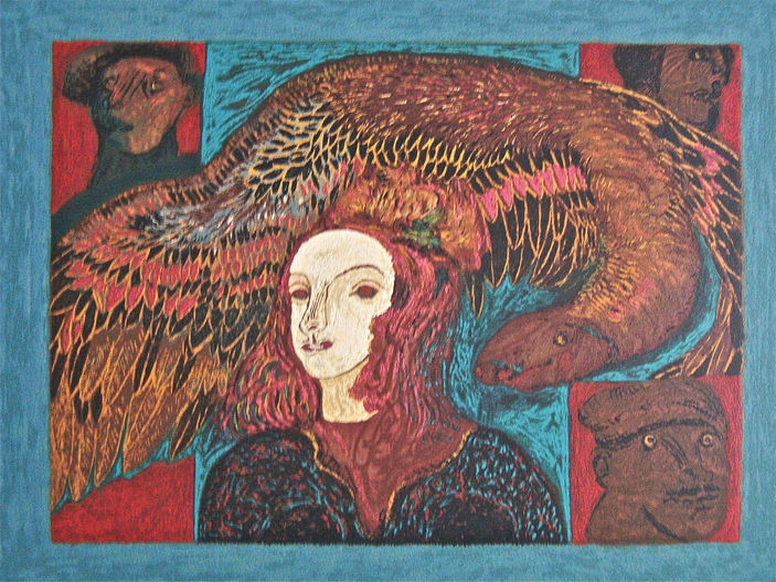 Fragmento de la obra Tentaciones I de Nelson Román -Serigrafía pictórica manual - 66 colores dibujados a pincel directamente sobre el tamiz - 1988.jpg