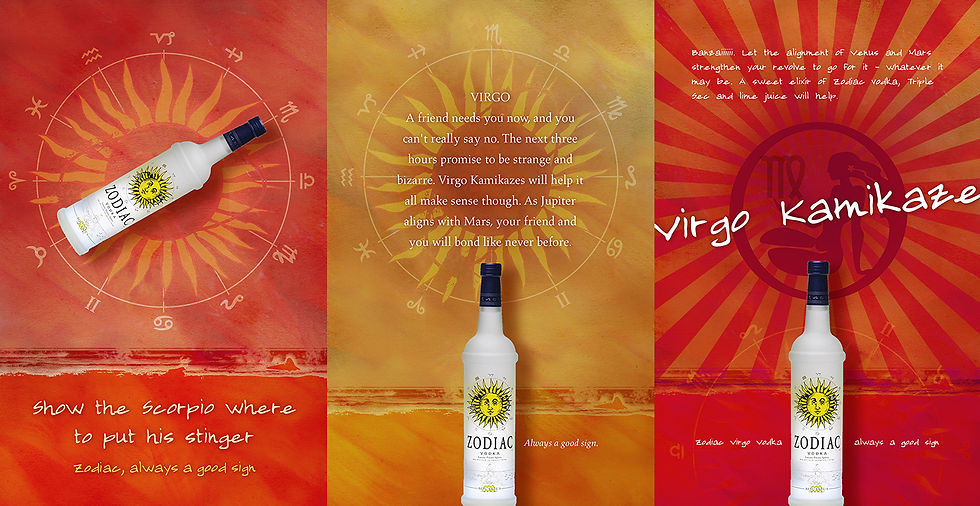 Bennett-Branding Zodiac Vodka Promo Posters
