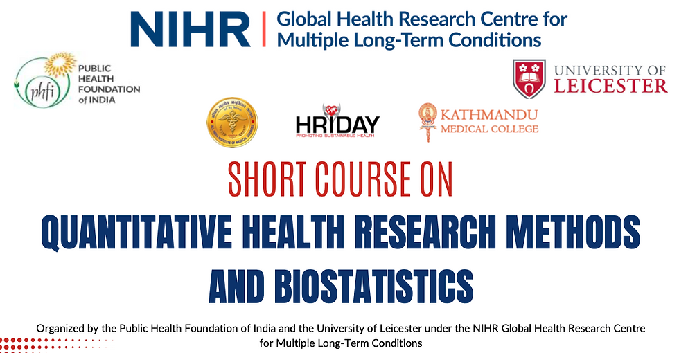 QUANTITATIVE HEALTH RESEARCH METHODS AND BIOSTATISTICS