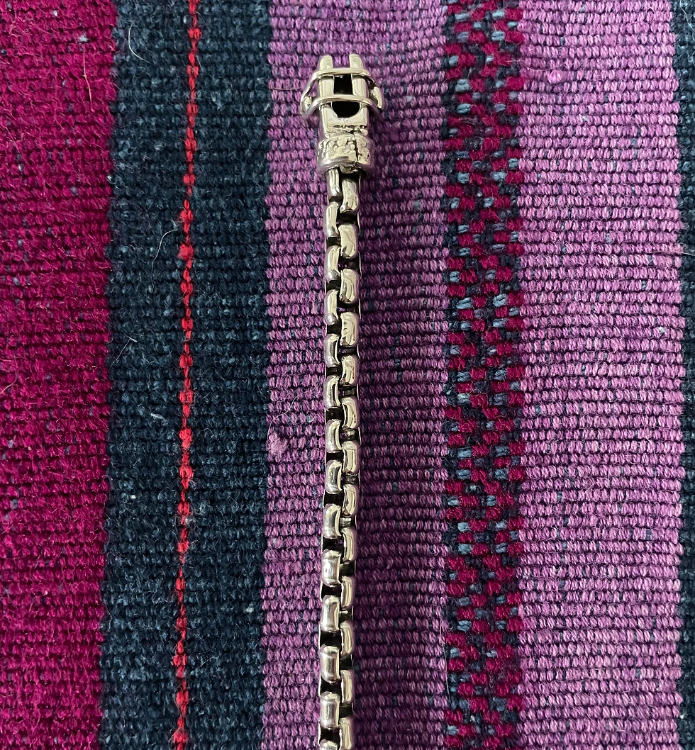 Thumbnail: Rounded block link with ball and lever clasp 20"